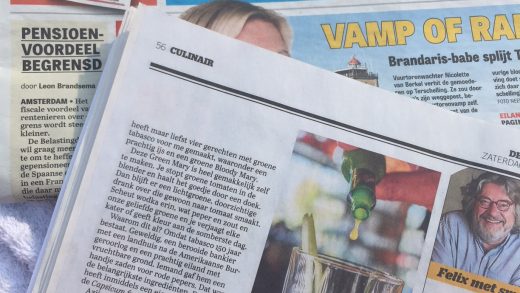 Groene TABASCO in de Telegraaf